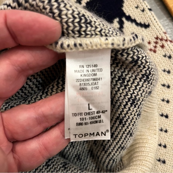 TOPMAN Mans Christmas Snowflake Jumper Sweater , Size L , Made in UK ! Unisex ๐ - Picture 7 of 8